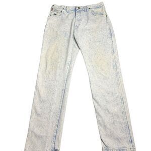 Vintage Wrangler Rugged Wear Acid Wash Jeans Mens 38x32 MADE IN USA 1980s